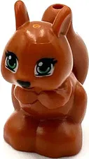 Lego New Dark Orange Squirrel Mini Doll Style with Green Eyes Part