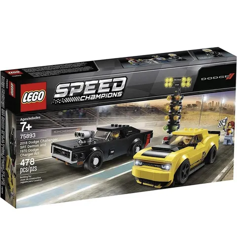 75893 LEGO Speed Champions 2018 Dodge Challenger SRT Demon 1970 Dodge Charger RT