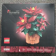 LEGO Icons Botanical Collection Poinsettia 10370 Set 608 pcs Age 18+