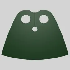 new LEGO Dark-Green Cloth Cape, Very Short, Traditional Starched Fabric