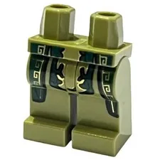 LEGO® Part 970c00pb0238 - Hips and Legs with Dark Green Asian Robe