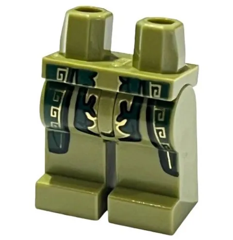 LEGO® Part 970c00pb0238 - Hips and Legs with Dark Green Asian Robe