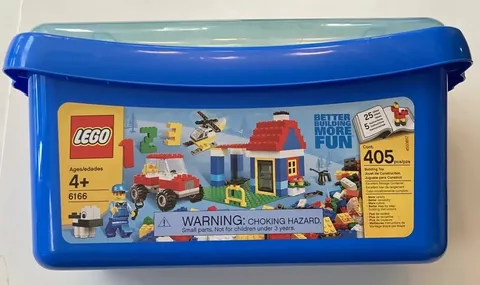 LEGO Box/Tub ONLY 6166 Empty Hard Plastic Blue Storage Container & Lid Case
