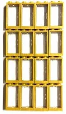 LEGO 16 Pc Pearl Gold 1x2x3 Window Frames w/ Translucent Clear Insert