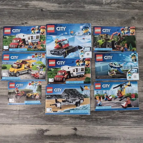 Lot of 9 LEGO CITY Instruction Manuals Booklets  RETIRED Cars Planes ATV RV 