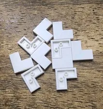 LEGO White Tile 2 x 2 Corner. QTY 10. Part No. 14719.
