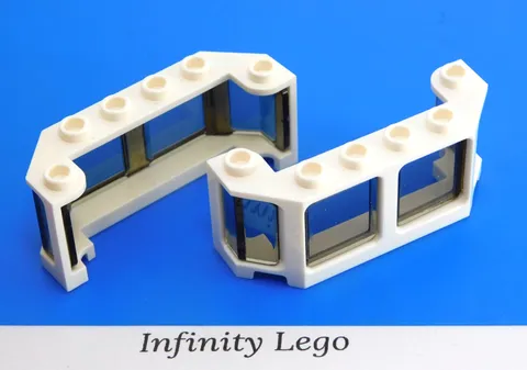 2 LEGO White Window Frame 2 x 6 x 2 with Smoke / Brown Glass Train (42506 31065)