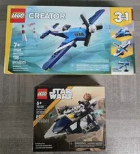 LEGO Star Wars 75400 Plo Koon's Jedi Starfighter Microfighter & 31160 Race Plane