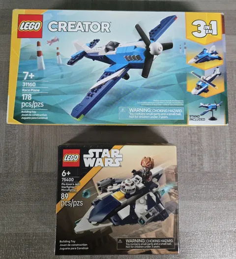 LEGO Star Wars 75400 Plo Koon's Jedi Starfighter Microfighter & 31160 Race Plane