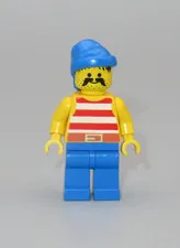 LEGO Pirates blue red hat mustache minifigure 6285 10040 6268 6286