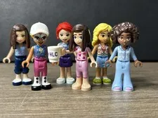 Lego Friends Minifig Lot Doll Girl Minifigure Lot of 6 Assorted Figures Used