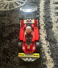 LEGO Red Formula 1 Race Car w/ Driver Minifigure Rear Wing Branded Stickers