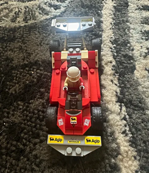 LEGO Red Formula 1 Race Car w/ Driver Minifigure Rear Wing Branded Stickers