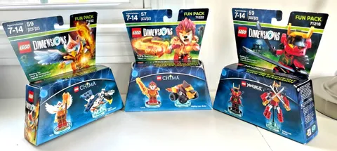NEW LEGO Dimensions CHIMA 71232 Eris 71222 Laval NINJAGO 71216 Nya Fun Pack Lot