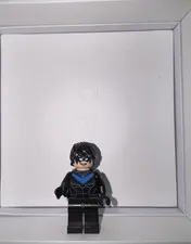 LEGO Nightwing Minifigure Black Suit Blue Chest Emblem Mask Plastic Figure