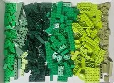 Lego 7 Shades of Green Color Bricks, Plates, & Specialty Parts~300 Pc Lot