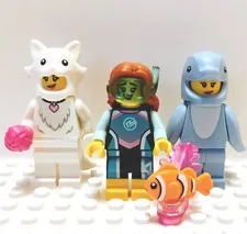 Lego Series 28 Cat & Dolphin Costume & Series 29 Scuba Diver Minifig Lot Of 3 🔥
