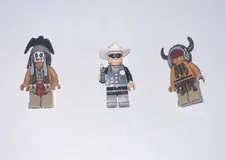 LEGO The Lone Ranger Western Minifigure Lot x3 Tonto Lone Ranger Red Knee