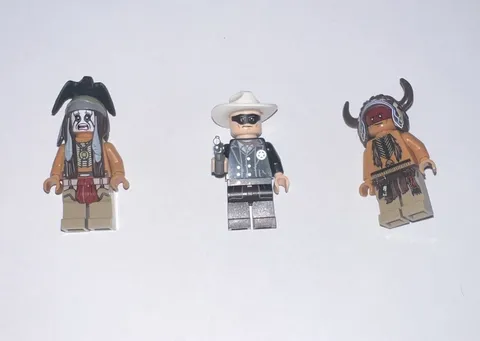 LEGO The Lone Ranger Western Minifigure Lot x3 Tonto Lone Ranger Red Knee