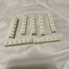7 Lego Bricks White 1 X 6