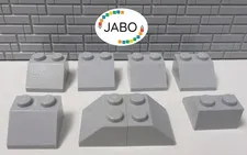 (R10/4/10) LEGO 8x 3039 Roof Tile Sloping Tile 2x2 new light grey 45°