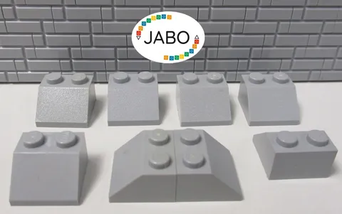 (R10/4/10) LEGO 8x 3039 Roof Tile Sloping Tile 2x2 new light grey 45°
