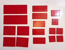 Lot of 17 Red Lego Baseplates 4X  6X