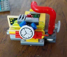 LEGO Small Brick-Built Machine Model Multicolor Bricks w/ Clock Tile