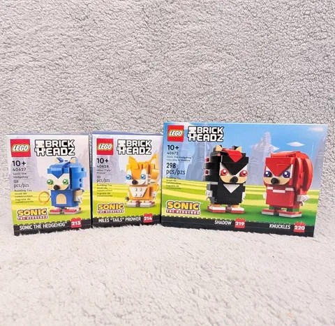 LEGO Sonic BRICKHEADZ Lot 40627 40628 40672 Sonic Tails Shadow Knuckles Set