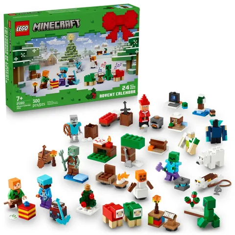 LEGO Minecraft Advent Calendar 2025 Building Toy - Kids Holiday Countdown Set