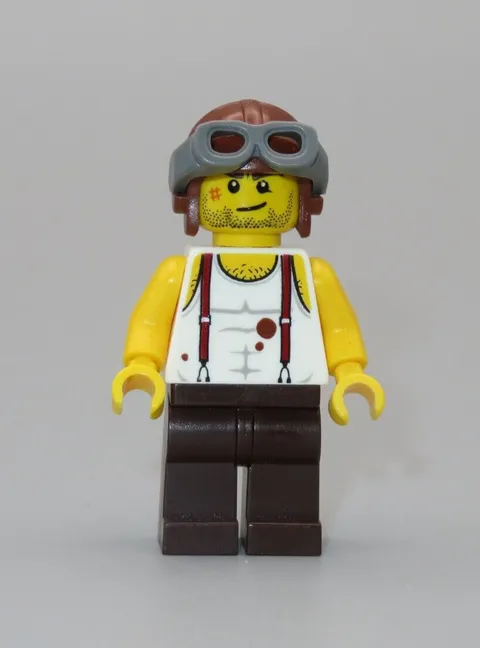 LEGO Pharaoh's Quest Mac McCloud aviator pilot minifigure 7306 Golden Staff
