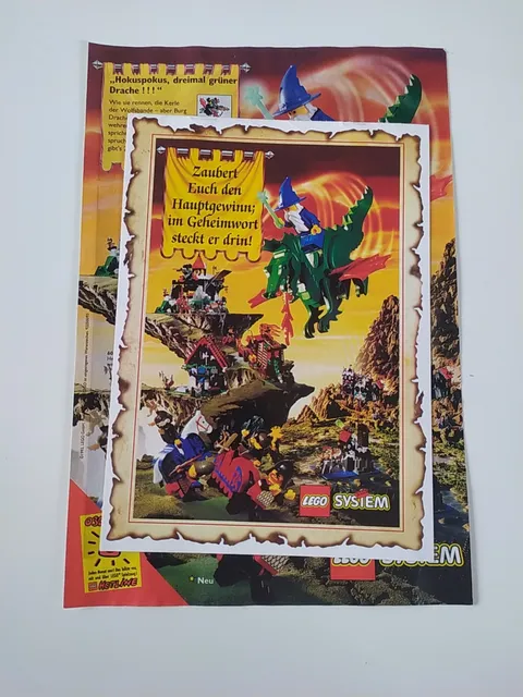 Rare Advertising Flyer Advertising Sheet Lego Castle Knights 6082 6048 6086 With Booklet 1993