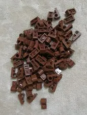 LEGO Plate, Modified 1 x 2 with Pin Hole Reddish Brown no. 11458 (Qty 50) *NEW*