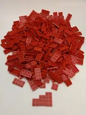 400pcs LEGO Plates Lot 2x2 2x3 2x4 Pieces 2 Stud Wide Only Flats Bulk Red