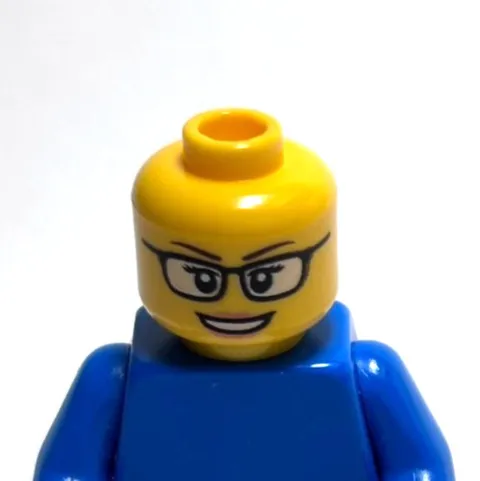 Lego - Minifigure Head - Female, Glasses, Smile