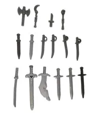 LEGO LOT OF 16 SWORD PIECES FANTASY ERA MELEE WEAPON ACCESSORIES
