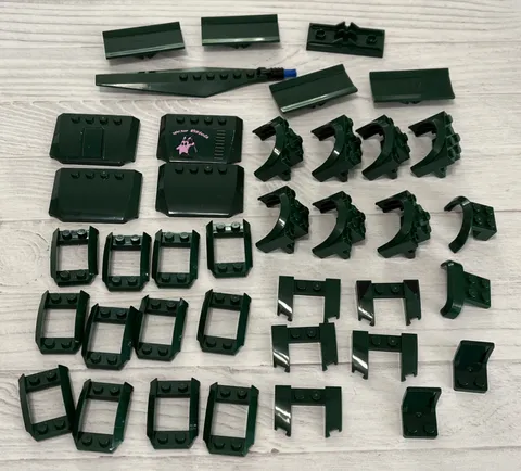 LEGO DARK GREEN LOT 38 PCS VEHICLE MUDGUARD HOOD SEAT VARIETY BUILDING PIECES