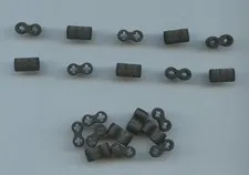 LEGO x 20 Black Technic, Axle Connector Double - Flexible Rubber 45590
