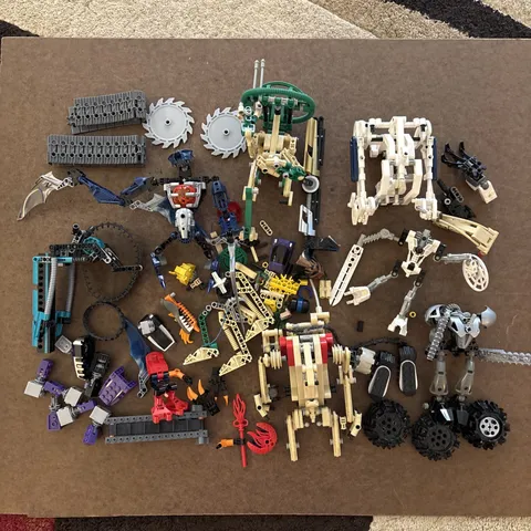 Vintage Lego Bionicle Figure Collection Lot Parts Pieces Mask Weapons Sold As Is