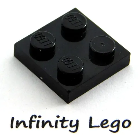 50 LEGO Black Plate 2 x 2 (3022) - (50 Pieces)