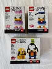 LEGO Disney BrickHeadz LOT 40377 40476 40378 Donald & Daisy Duck Pluto Goofy NEW