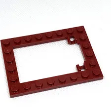 LEGO Parts - Dark Red Plate, Modified 6 x 8 Trap Door Frame No 92107 - QTY 1