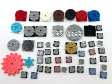 LEGO bulk lot 50 turntables specialty spinning pieces black gray white red