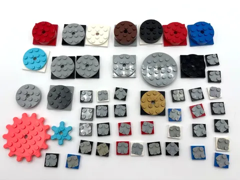 LEGO bulk lot 50 turntables specialty spinning pieces black gray white red