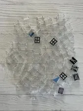 LEGO LOT 87 PCS TRANS CLEAR 1X2X2 WINDOW VARIETY BUILDING PIECES