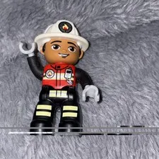 Lego Duplo Fireman Figure Part Only Firefighter Chief Fire Department