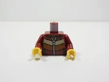LEGO Dark Red Printed Coat Jacket Torso Minifig Zipper I2