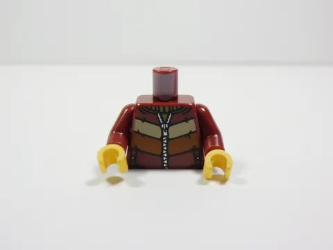 LEGO Dark Red Printed Coat Jacket Torso Minifig Zipper I2