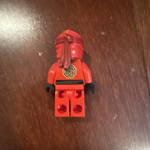 LEGO Red Ninja Minifigure w/ Hood Mask Helmet and Black Gloves