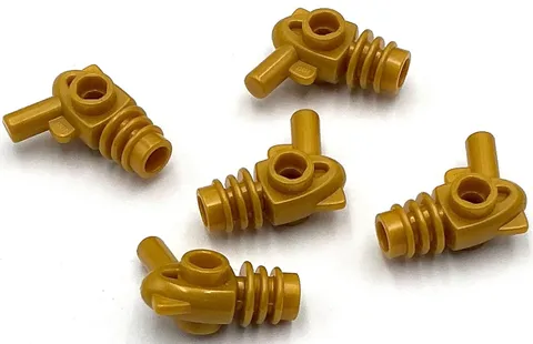 Lego 5 New Pearl Gold Minifigure Weapon Space Ray Guns - Rounded Parts